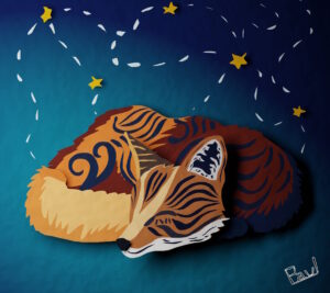 Fox papercut